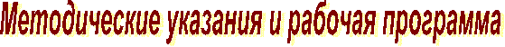 Методические указания и рабочая программа
