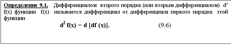 :  9.1.       (  )  d2 f(x)   f(x)          
d2 f(x) = d [df (x)].                              (9.6)

